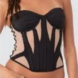 Edikted Black Mesh Bustier